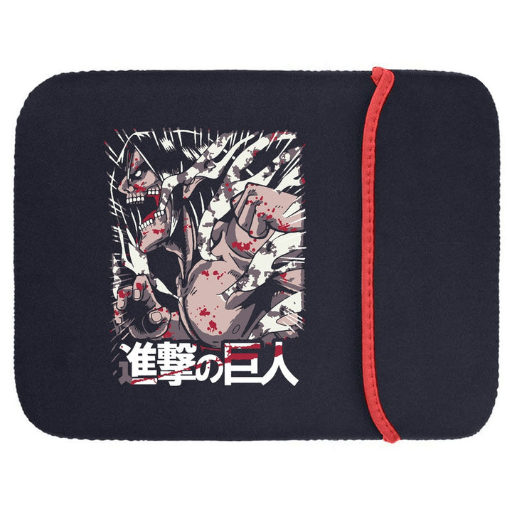 Printed Neoprene Reversible Laptop & Tablet Sleeve - Anime Attack on Titan DS14