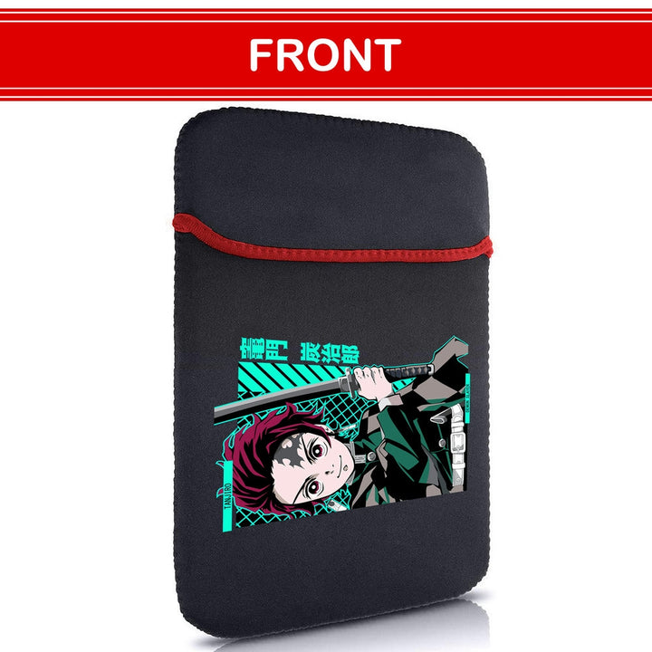 Printed Neoprene Reversible Laptop & Tablet Sleeve - Anime Demon Slayer Kimetsu No Yaiba DS07