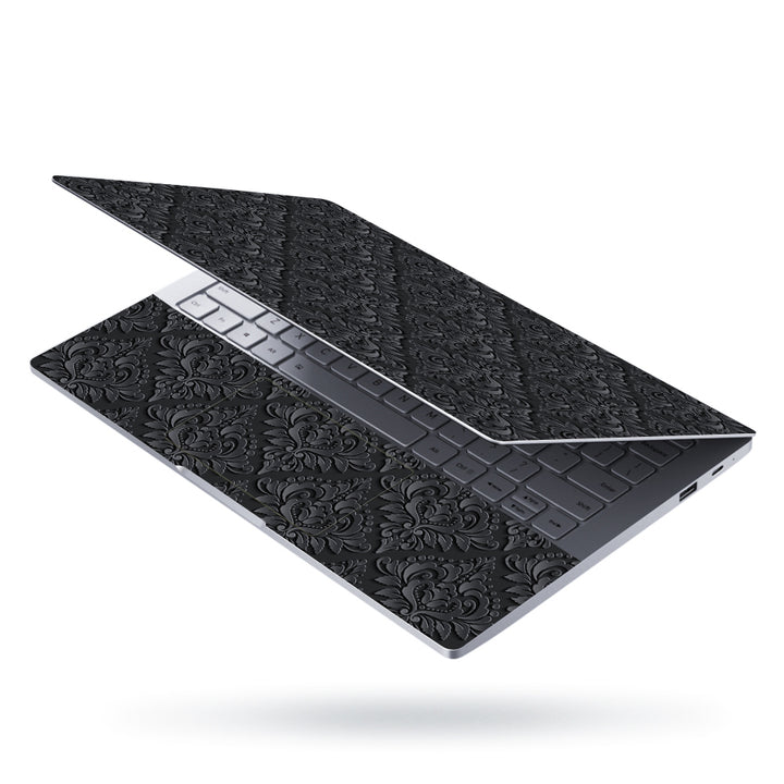 Laptop Skin - Black Grey Floral