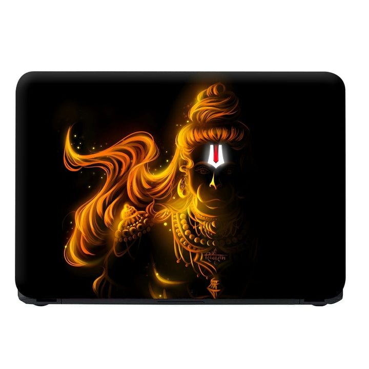 Laptop Skin - Lord Hanuman Golden Effect