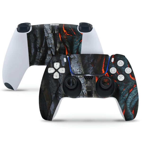 PS5 Controller Skin - Lava Black Stone Art