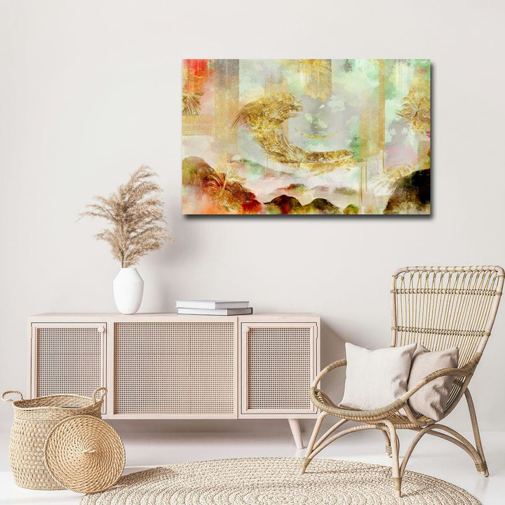 32x20 Canvas Painting - Golden Brush Art