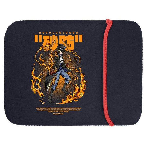 Printed Neoprene Reversible Laptop & Tablet Sleeve - One Piece Sabo DS1