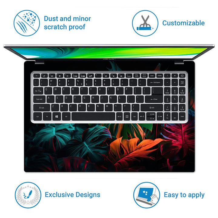 Laptop Skin - Creative Fluorescent Color Leaves