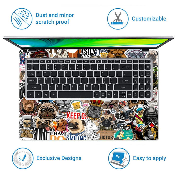 Laptop Skin - Cute Dog Sticker Bomb