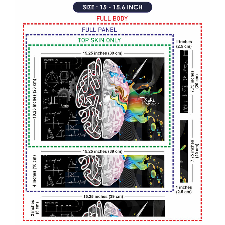 Laptop Skin - Left Right Brain Black