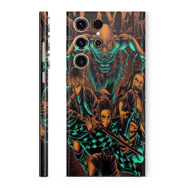 Mobile Skin Wrap - Anime Slayer Green Brown Art