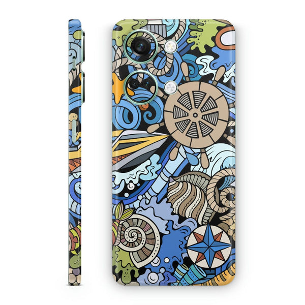 Mobile Skin Wrap - Ocean Graffiti