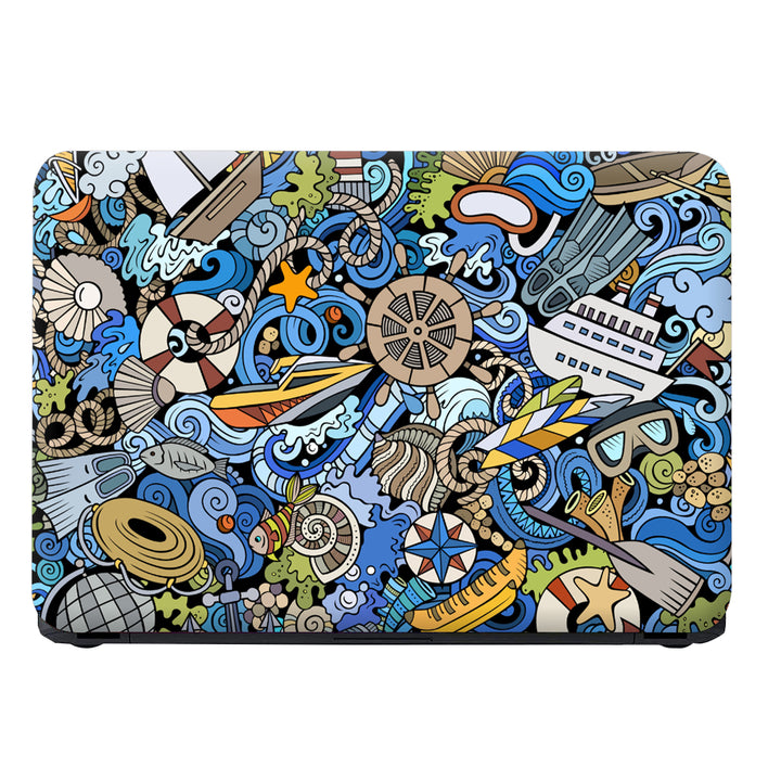 Laptop Skin - Ocean Doodle