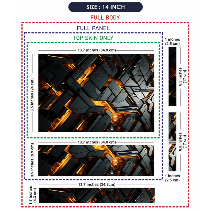 Laptop Skin - 3D Abstract Gaming Split Back