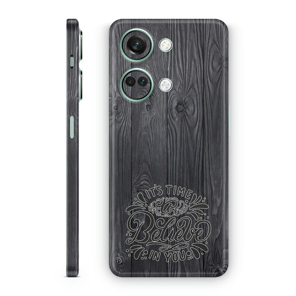 Mobile Skin Wrap - Believe on Black Wooden