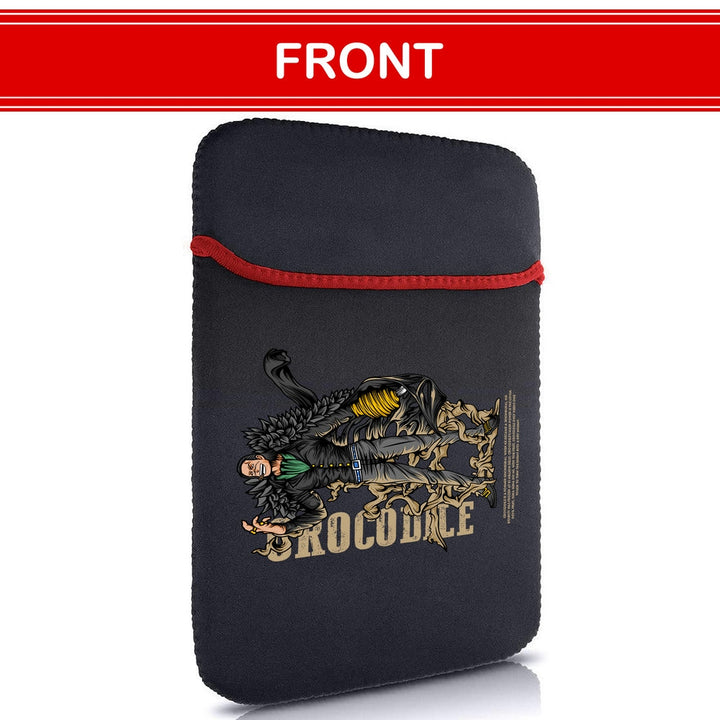 Printed Neoprene Reversible Laptop & Tablet Sleeve - One Piece Crocodile DS1