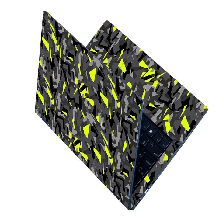 Laptop Skin - Black Grey Yellow Sparkle