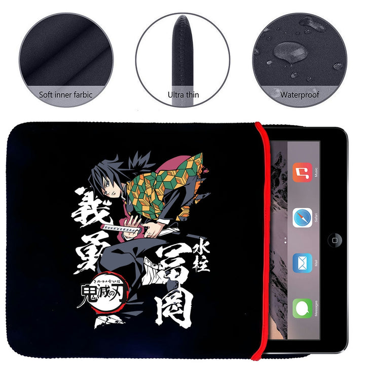 Printed Neoprene Reversible Laptop & Tablet Sleeve - Anime Demon Slayer Kimetsu No Yaiba DS21