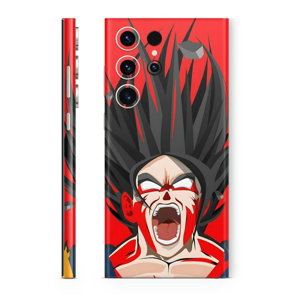 Mobile Skin Wrap - Anime Dragon Ball Angry Goku Red Design