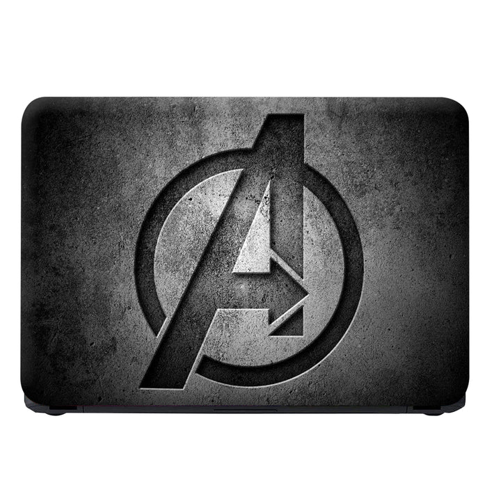 Laptop Skin - Black a Logo on Grey Dusty Wall