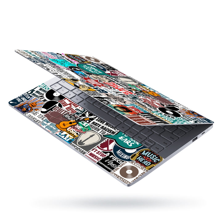 Laptop Skin - Music Sticker Bomb