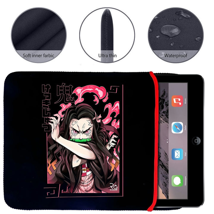 Printed Neoprene Reversible Laptop & Tablet Sleeve - Anime Legendary DS6