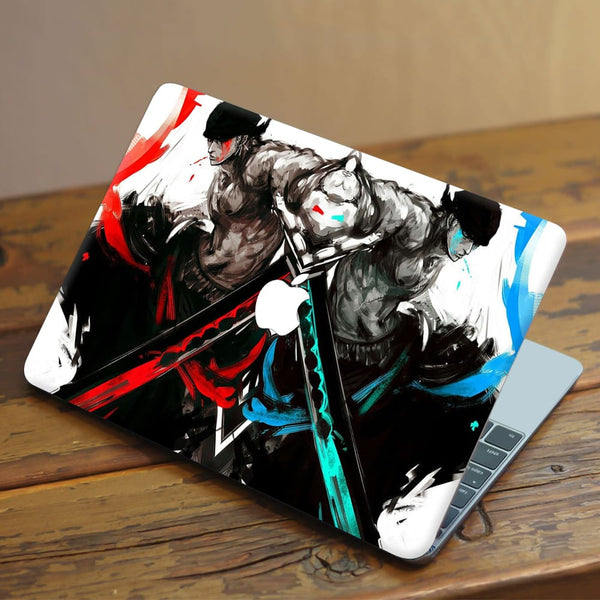 Laptop Skin for Apple MacBook - One Piece Roronoa Zoro Red and Blue