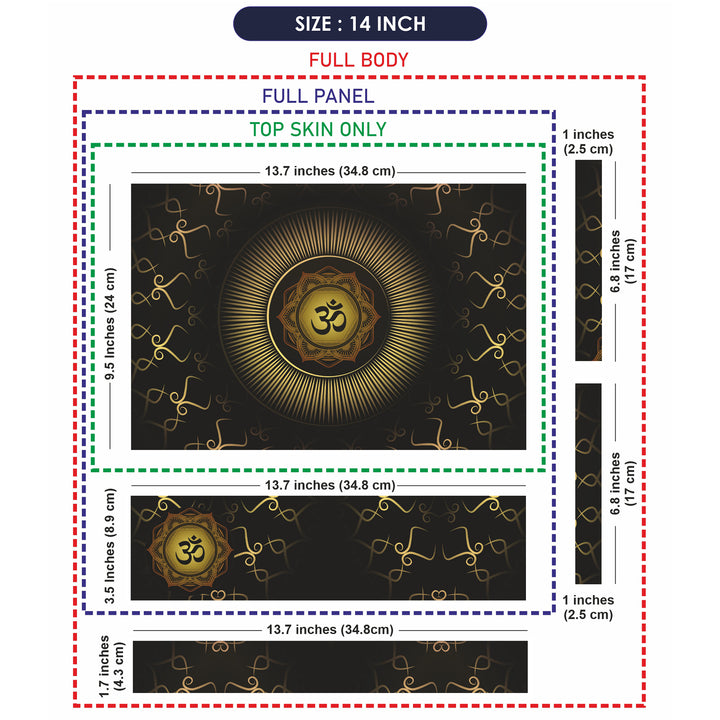 Laptop Skin - Om Golden Spirals