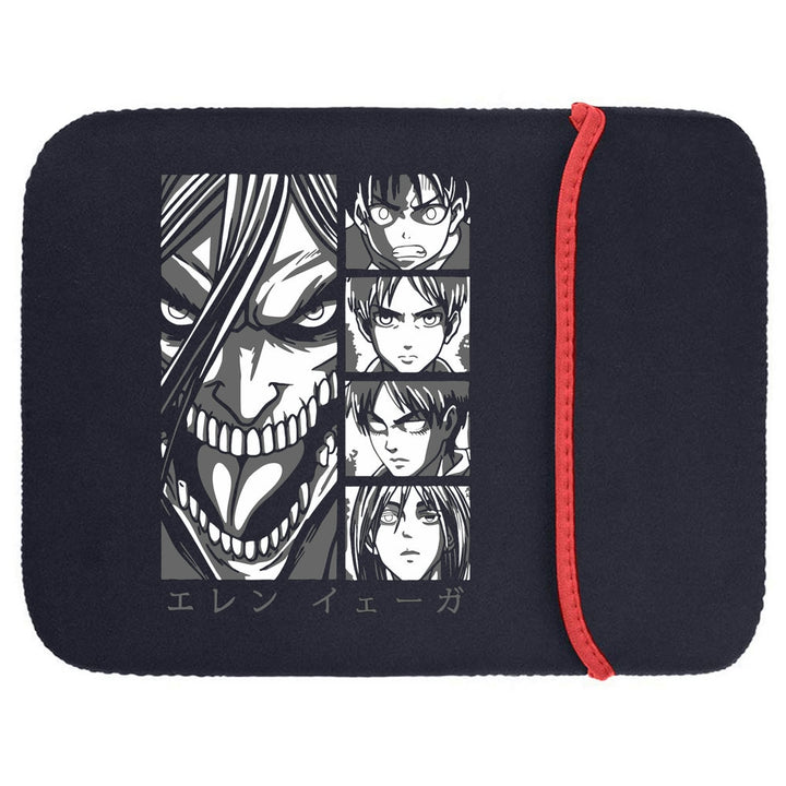 Printed Neoprene Reversible Laptop & Tablet Sleeve - Anime Attack on Titan DS19