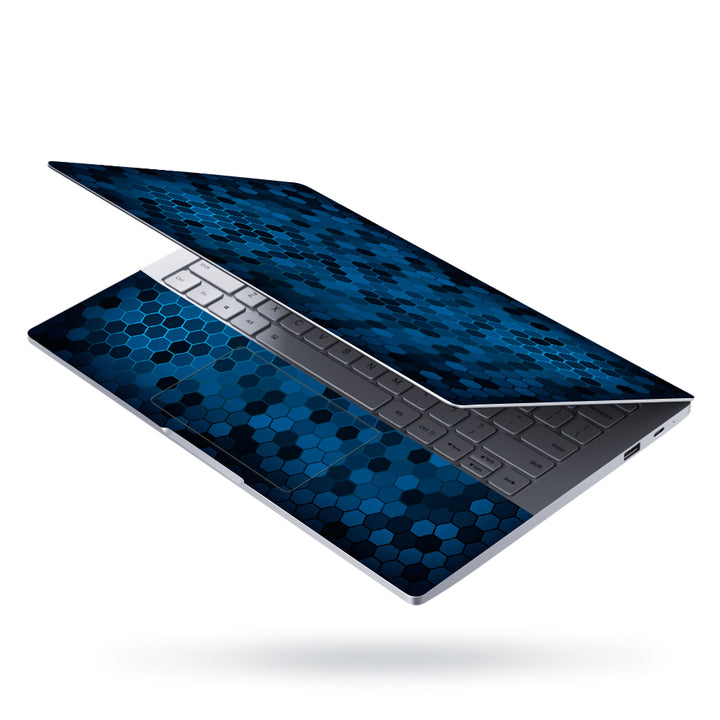 Laptop Skin - Black Blue Honeycomb