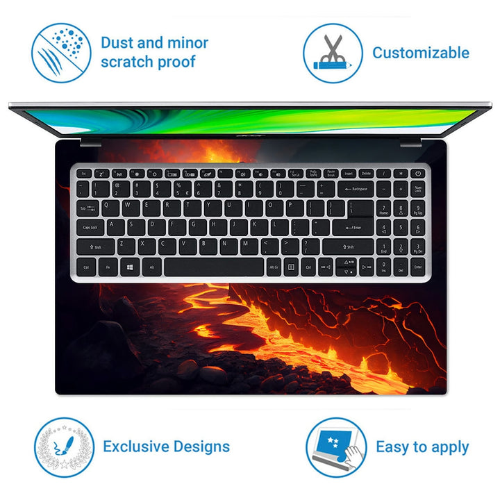 Laptop Skin - Nature Fiery Sunset Ignites Mountain