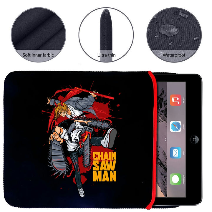 Printed Neoprene Reversible Laptop & Tablet Sleeve - Anime Action DS3