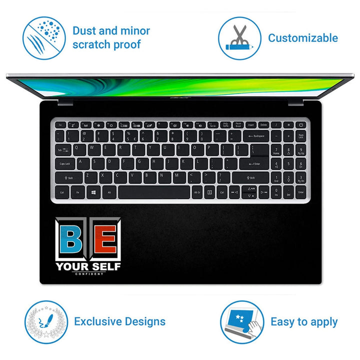 Laptop Skin - Be Yourself Blocks on Black