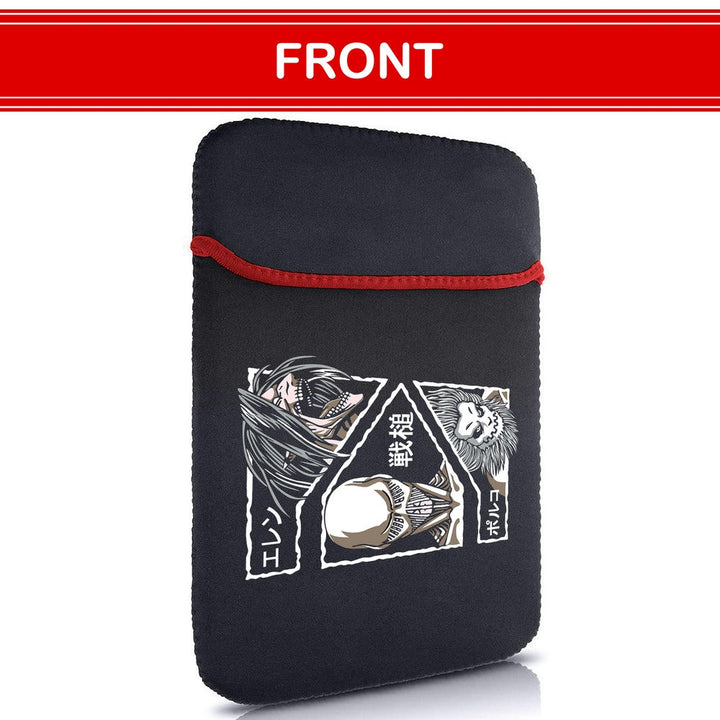 Printed Neoprene Reversible Laptop & Tablet Sleeve - Anime Attack on Titan DS13