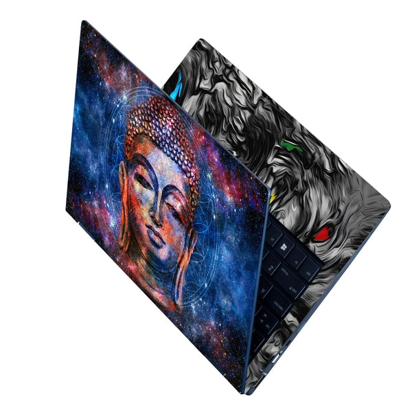 Laptop Skin - Lord Buddha Blue Black Art