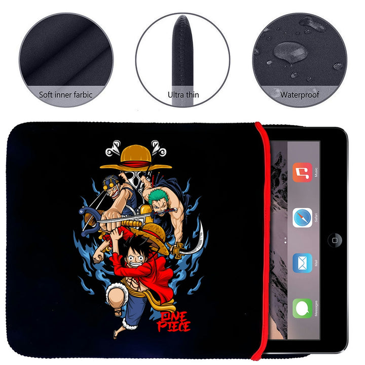 Printed Neoprene Reversible Laptop & Tablet Sleeve - Anime Action DS19