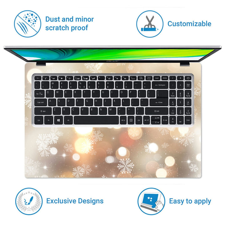 Laptop Skin - Snowflakes and Bright Lights