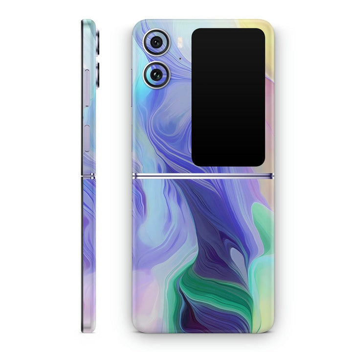 Mobile Skin Wrap - Light Shaded Blue Green Art