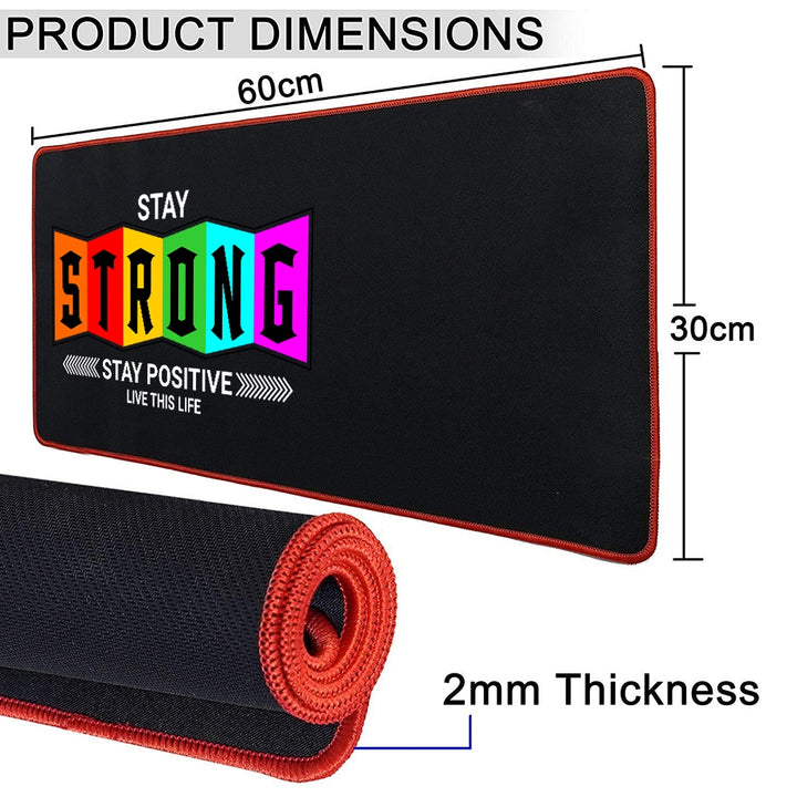 Anti-Slip Extended Desk Mat Gaming Mouse Pad - Stay Strong Stay Positive