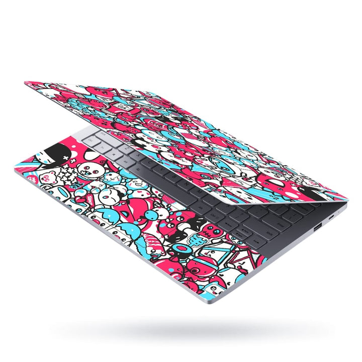 Laptop Skin - Red Blue Faces