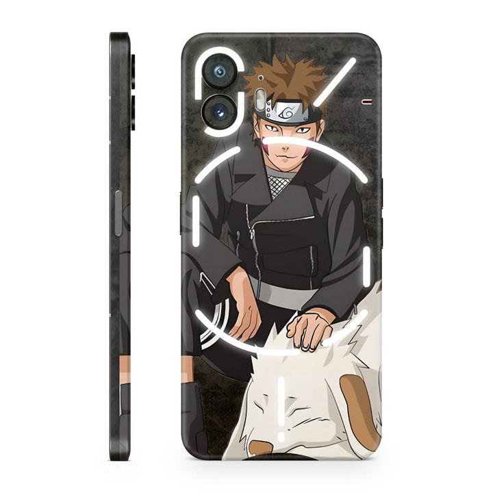 Mobile Skin Wrap - Anime Kiba Inuzuka Sitting Position