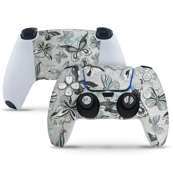 PS5 Controller Skin - Be Different Butterfly Silver