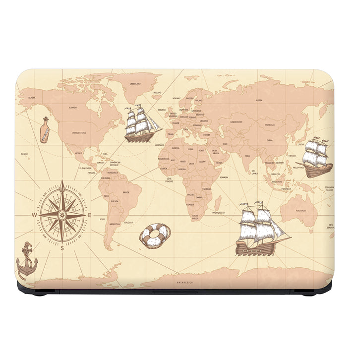 Laptop Skin - Cream Shaded World Map