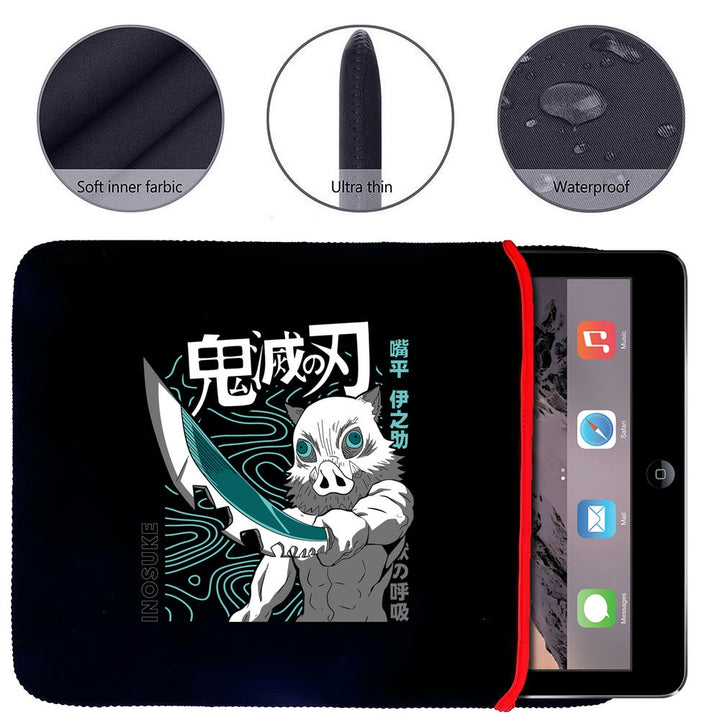 Printed Neoprene Reversible Laptop & Tablet Sleeve - Anime Demon Slayer Kimetsu No Yaiba DS04