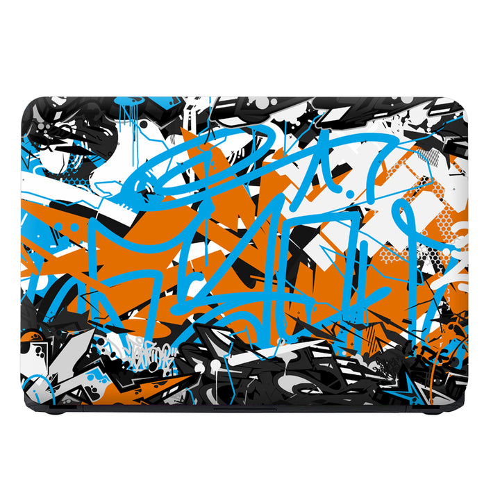 Laptop Skin - Orange Blue Black Graffiti