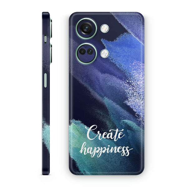 Mobile Skin Wrap - Create Happiness on Blue Icing