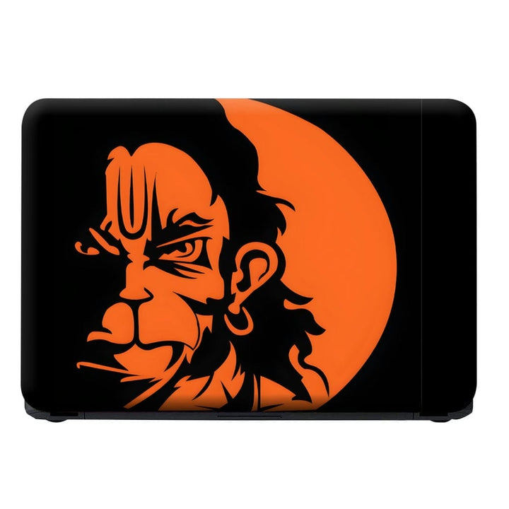 Laptop Skin - Lord Hanuman Black Orange Face