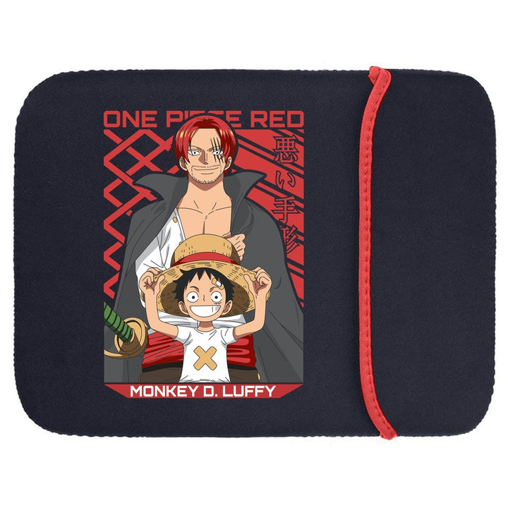 Printed Neoprene Reversible Laptop & Tablet Sleeve - Anime Onepiece Red