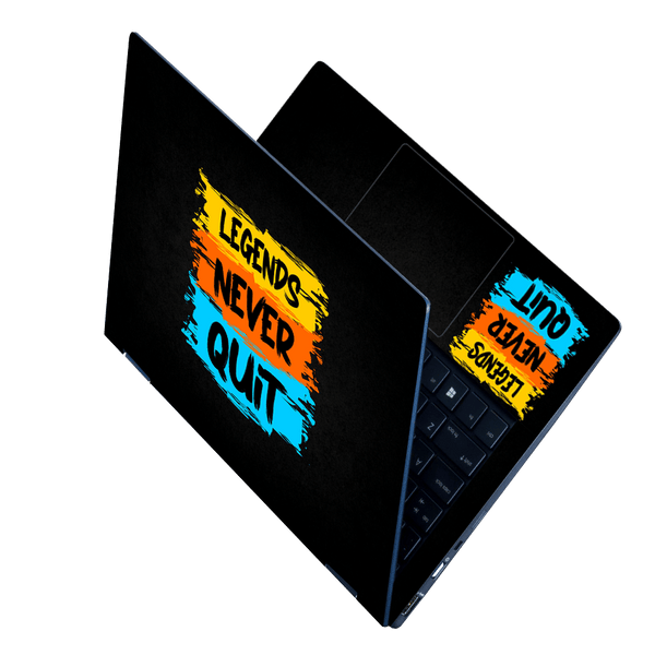 Laptop Skin - Legends Never Quit on Black