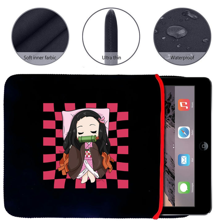 Printed Neoprene Reversible Laptop & Tablet Sleeve - Anime Cojines Demon Slayer Pillow DS01