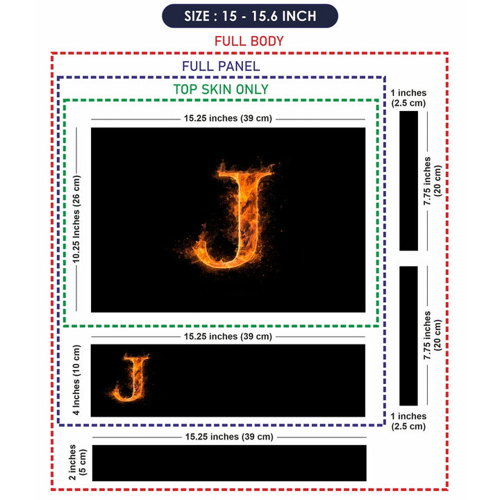 Laptop Skin - J Letter Fire