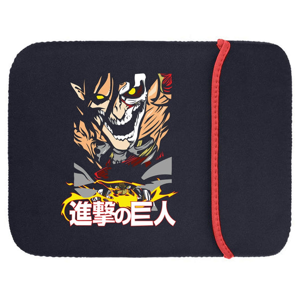 Printed Neoprene Reversible Laptop & Tablet Sleeve - Anime Attack on Titan DS05