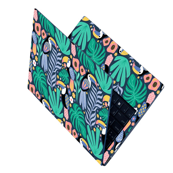 Laptop Skin - Toucan Bird Tropical Plant Pattern