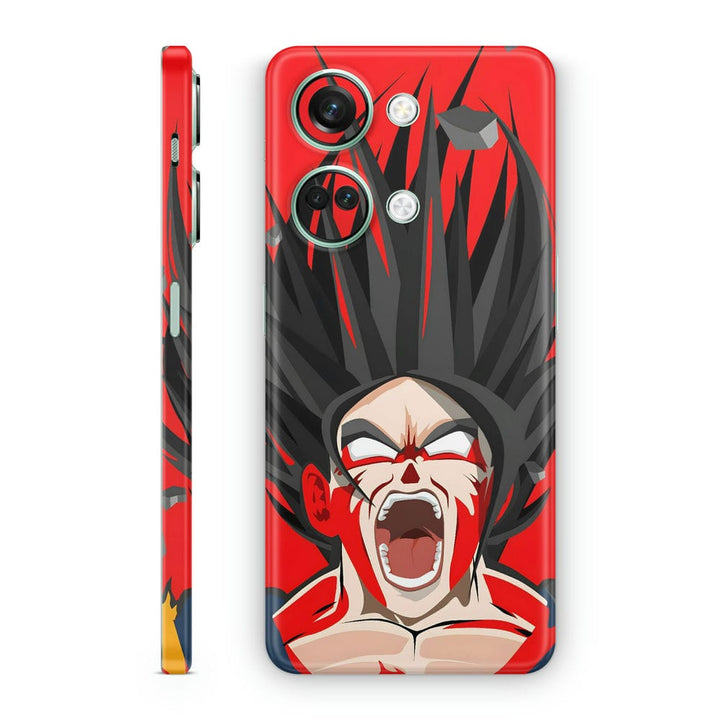 Mobile Skin Wrap - Anime Dragon Ball Angry Goku Red Design